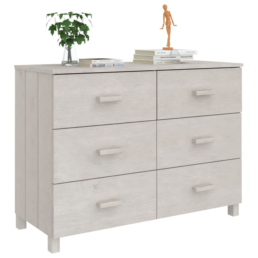 Dressoir Hamar 113X40X80 Cm Massief Grenenhout Wit