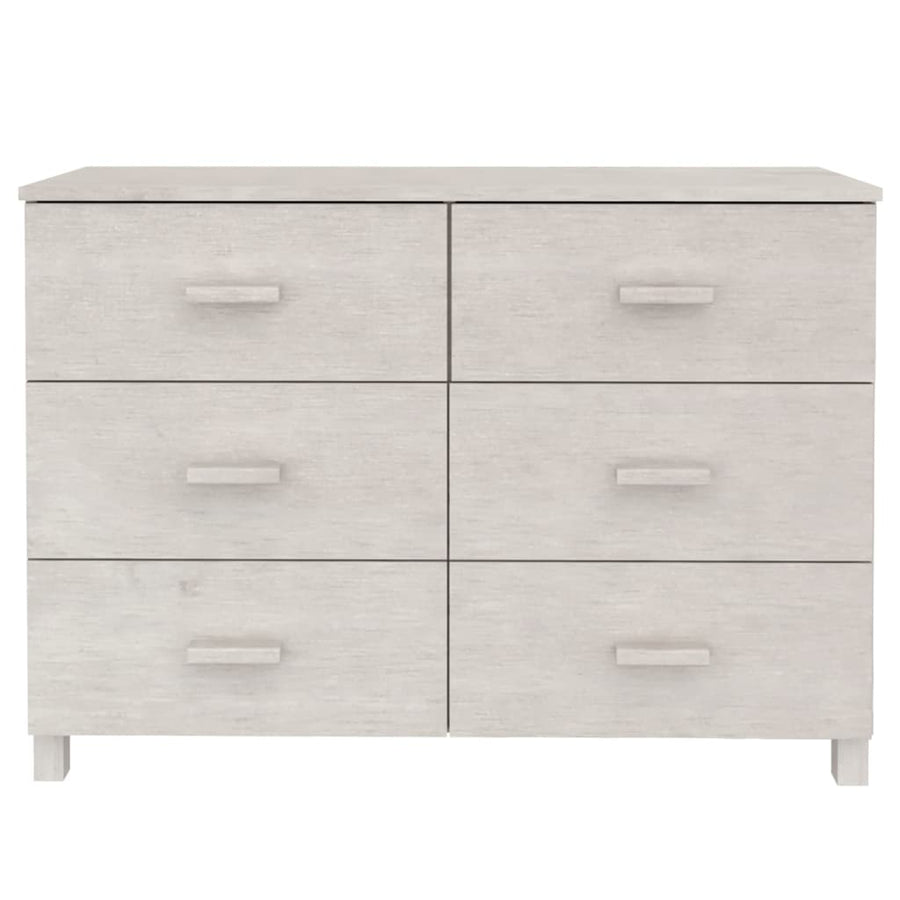 Dressoir Hamar 113X40X80 Cm Massief Grenenhout Wit