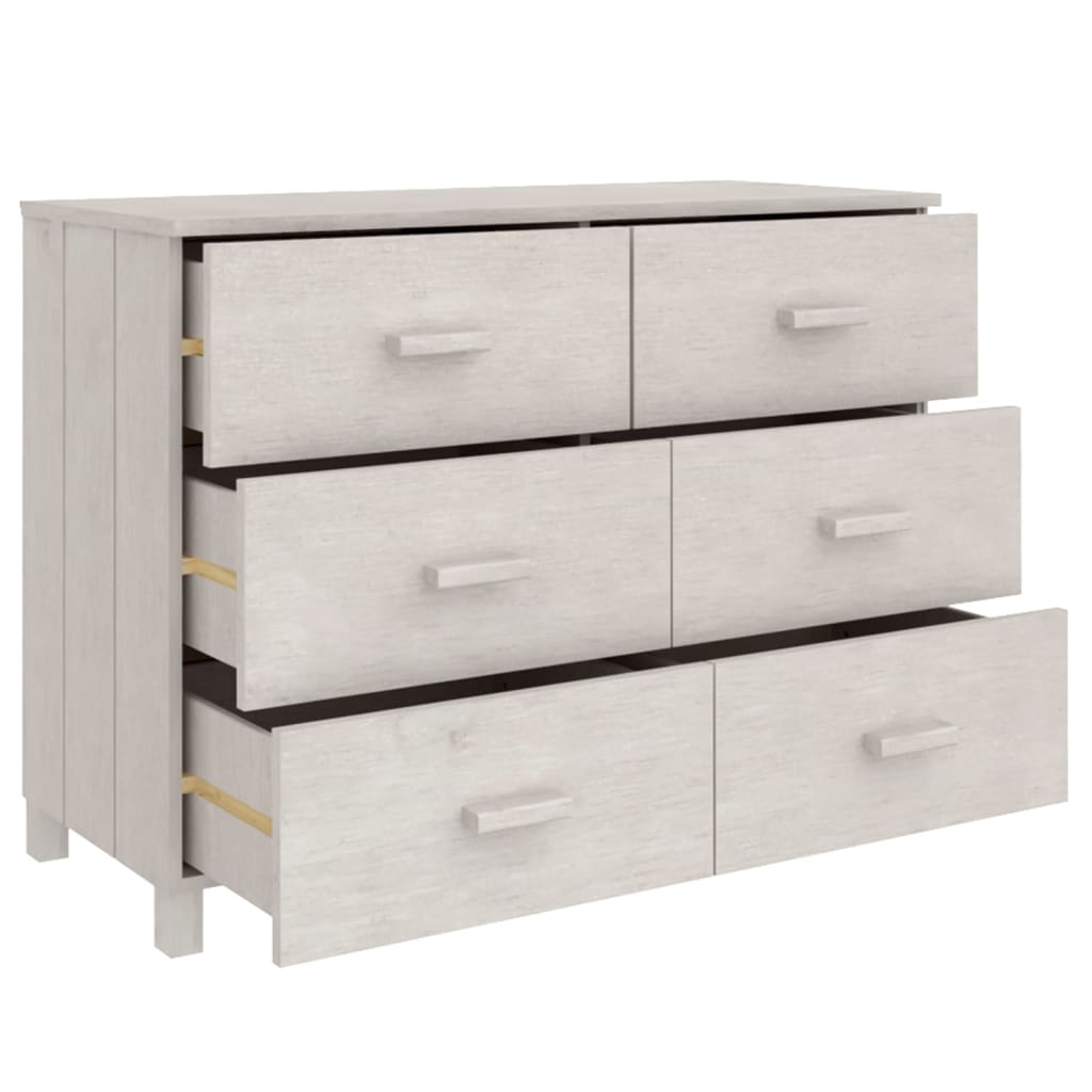 Dressoir Hamar 113X40X80 Cm Massief Grenenhout Wit