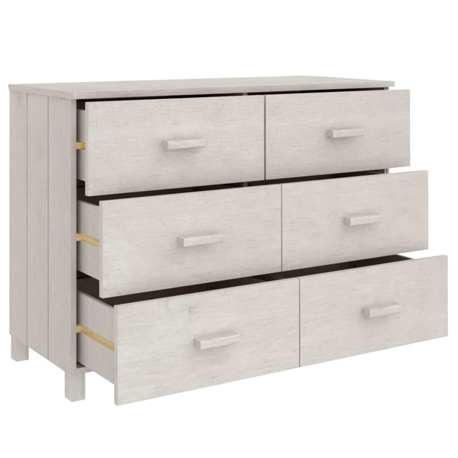 Dressoir Hamar 113X40X80 Cm Massief Grenenhout Wit