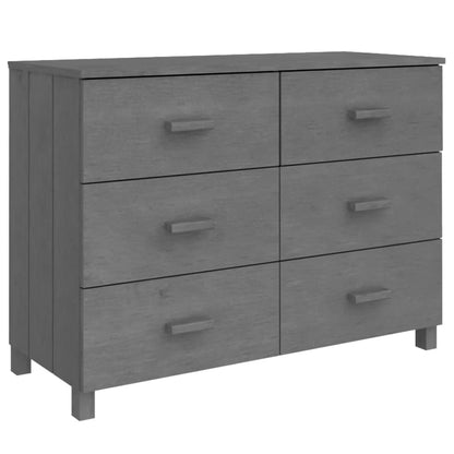 Dressoir Hamar 3X40X80 Cm Massief Grenenhout Donkergrijs