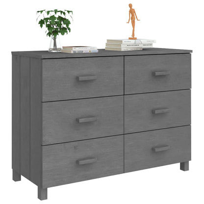 Dressoir Hamar 3X40X80 Cm Massief Grenenhout Donkergrijs