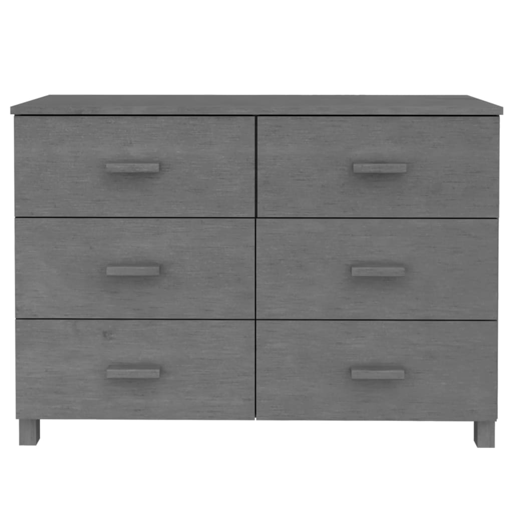 Dressoir Hamar 3X40X80 Cm Massief Grenenhout Donkergrijs