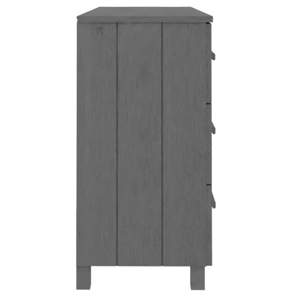 Dressoir Hamar 3X40X80 Cm Massief Grenenhout Donkergrijs
