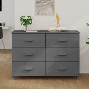 Dressoir 113x40x80 cm massief grenenhout donkergrijs