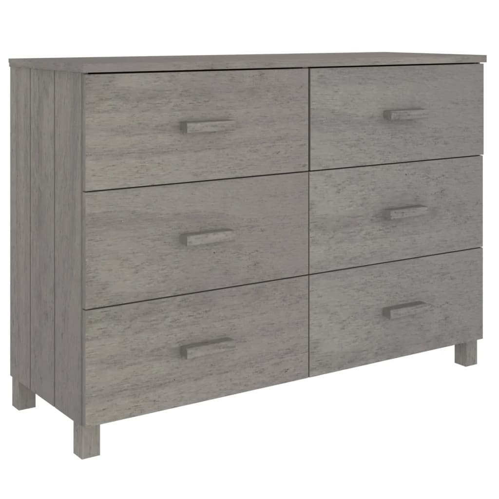 Dressoir Hamar 113X40X80 Cm Massief Grenenhout Lichtgrijs