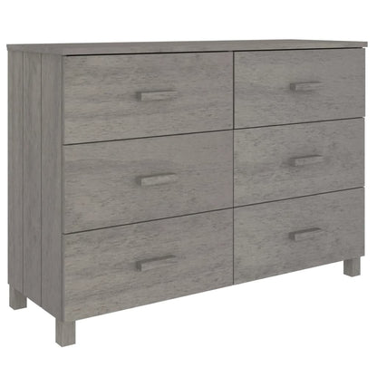 Dressoir Hamar 113X40X80 Cm Massief Grenenhout Lichtgrijs