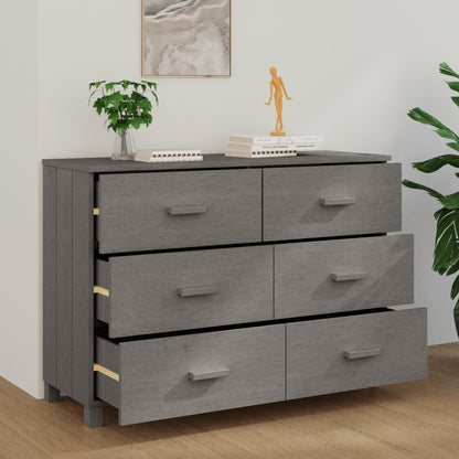 Dressoir Hamar 113X40X80 Cm Massief Grenenhout Lichtgrijs