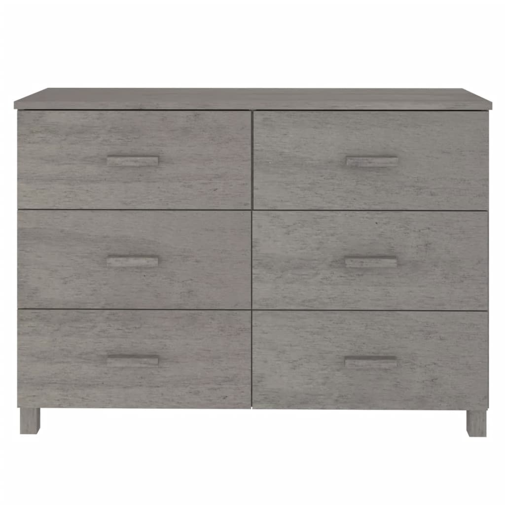 Dressoir Hamar 113X40X80 Cm Massief Grenenhout Lichtgrijs