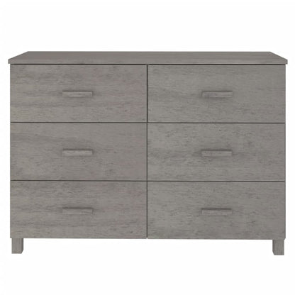 Dressoir Hamar 113X40X80 Cm Massief Grenenhout Lichtgrijs