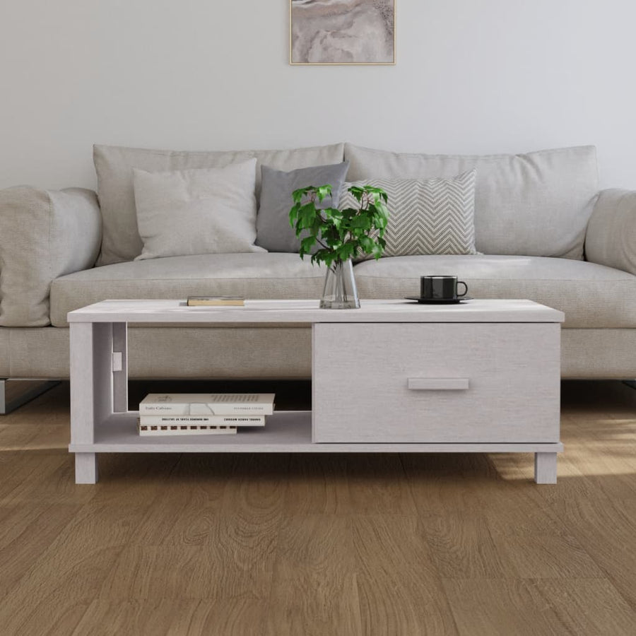 Salontafel Hamar 00X55X35 Cm Massief Grenenhout Wit