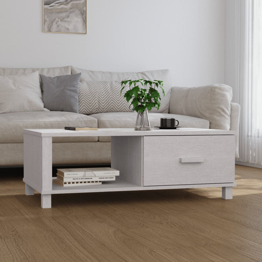 Salontafel Hamar 00X55X35 Cm Massief Grenenhout Wit