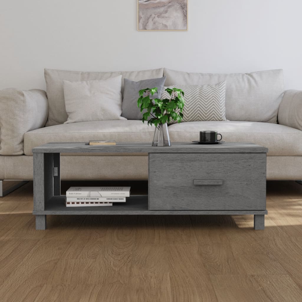 Salontafel Hamar 00X55X35 Cm Massief Grenenhout Donkergrijs