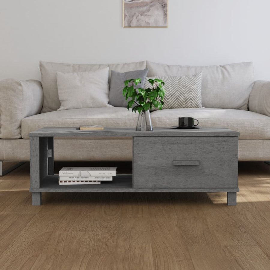 Salontafel Hamar 00X55X35 Cm Massief Grenenhout Donkergrijs