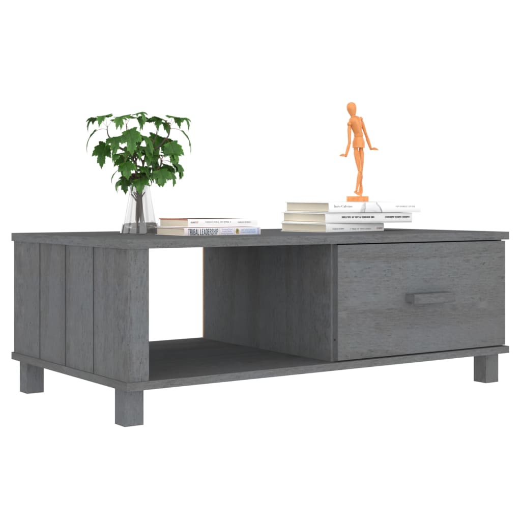 Salontafel Hamar 00X55X35 Cm Massief Grenenhout Donkergrijs