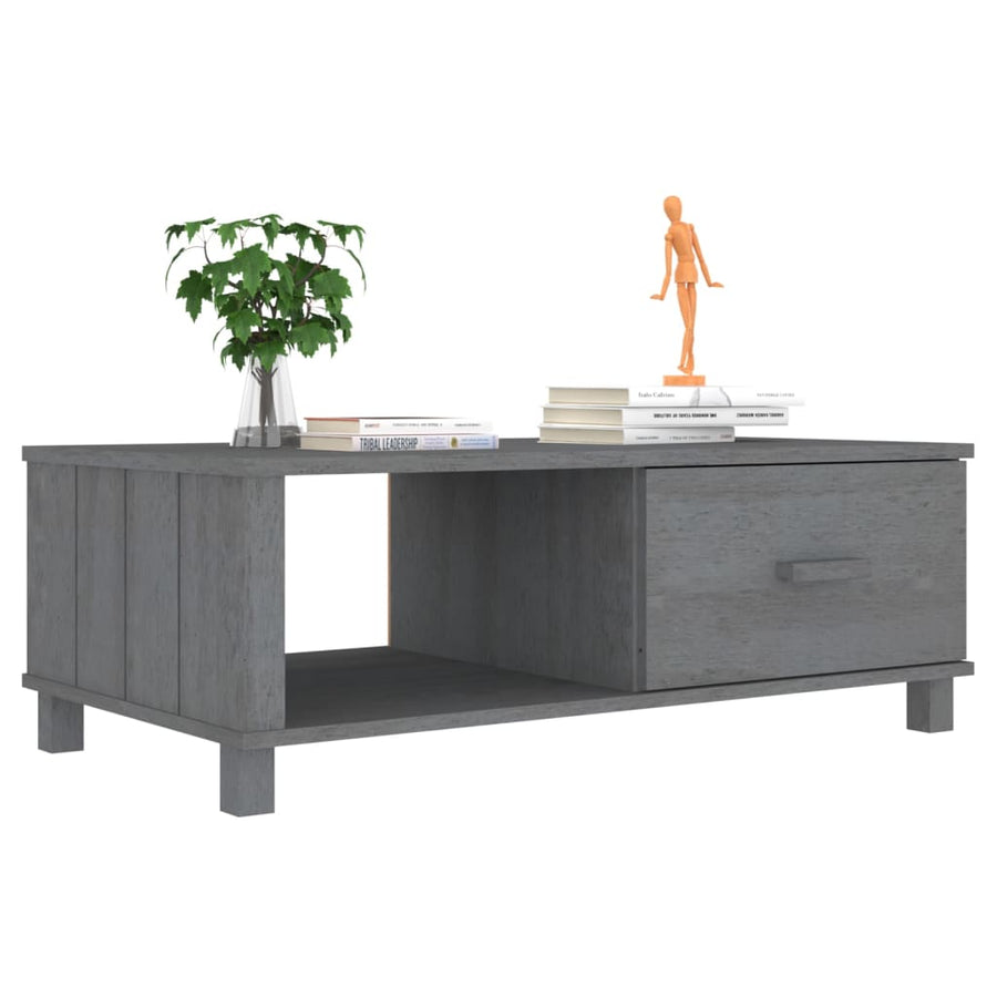 Salontafel Hamar 00X55X35 Cm Massief Grenenhout Donkergrijs