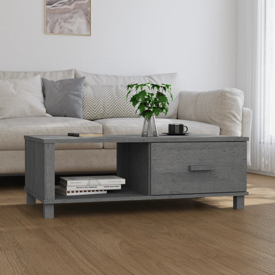 Salontafel Hamar 00X55X35 Cm Massief Grenenhout Donkergrijs