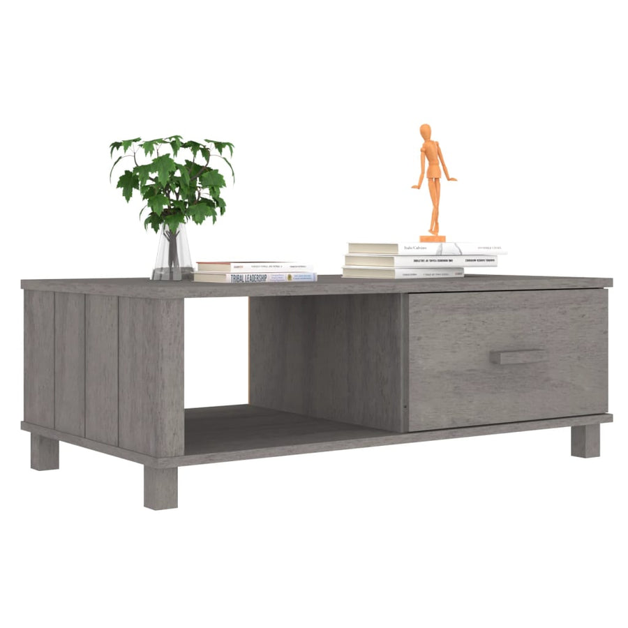 Salontafel Hamar 00X55X35 Cm Massief Grenenhout Lichtgrijs