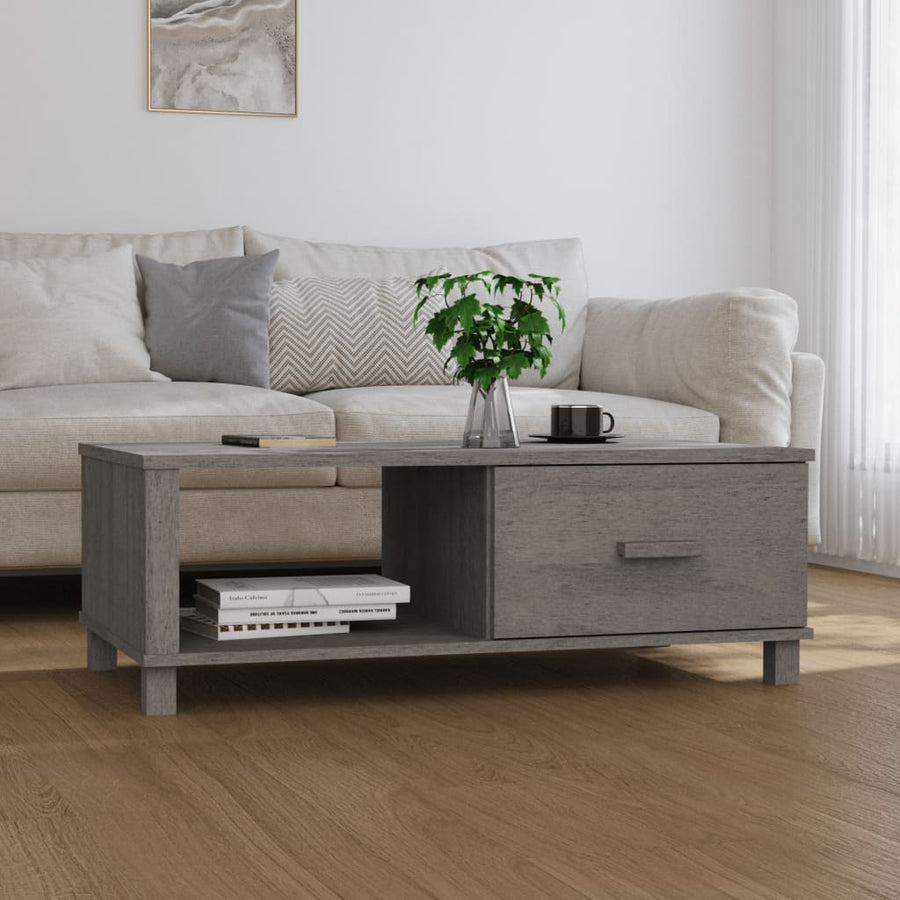 Salontafel Hamar 00X55X35 Cm Massief Grenenhout Lichtgrijs