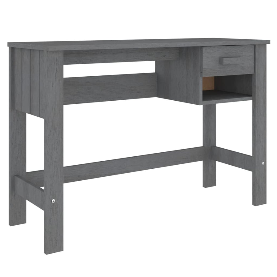 Bureau HAMAR 110x40x75 cm massief grenenhout donkergrijs Donkergrijs
