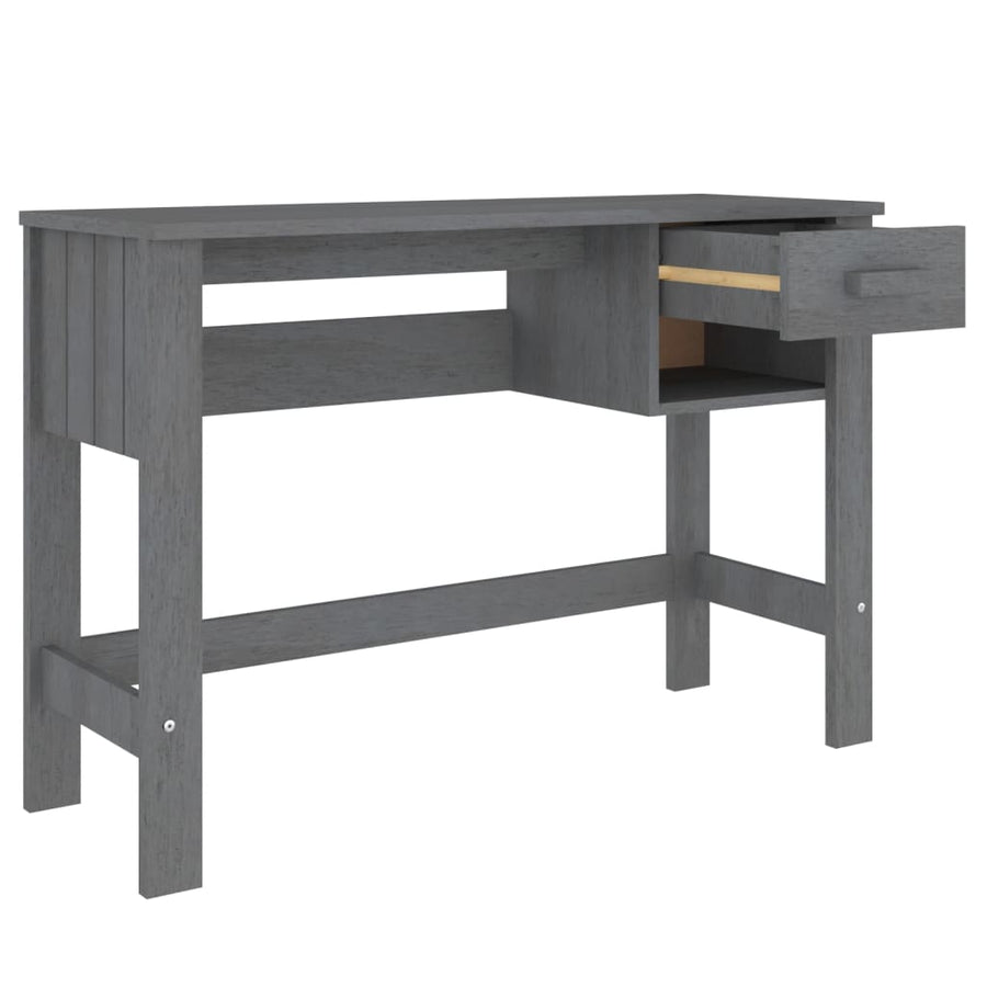 Bureau HAMAR 110x40x75 cm massief grenenhout donkergrijs Donkergrijs