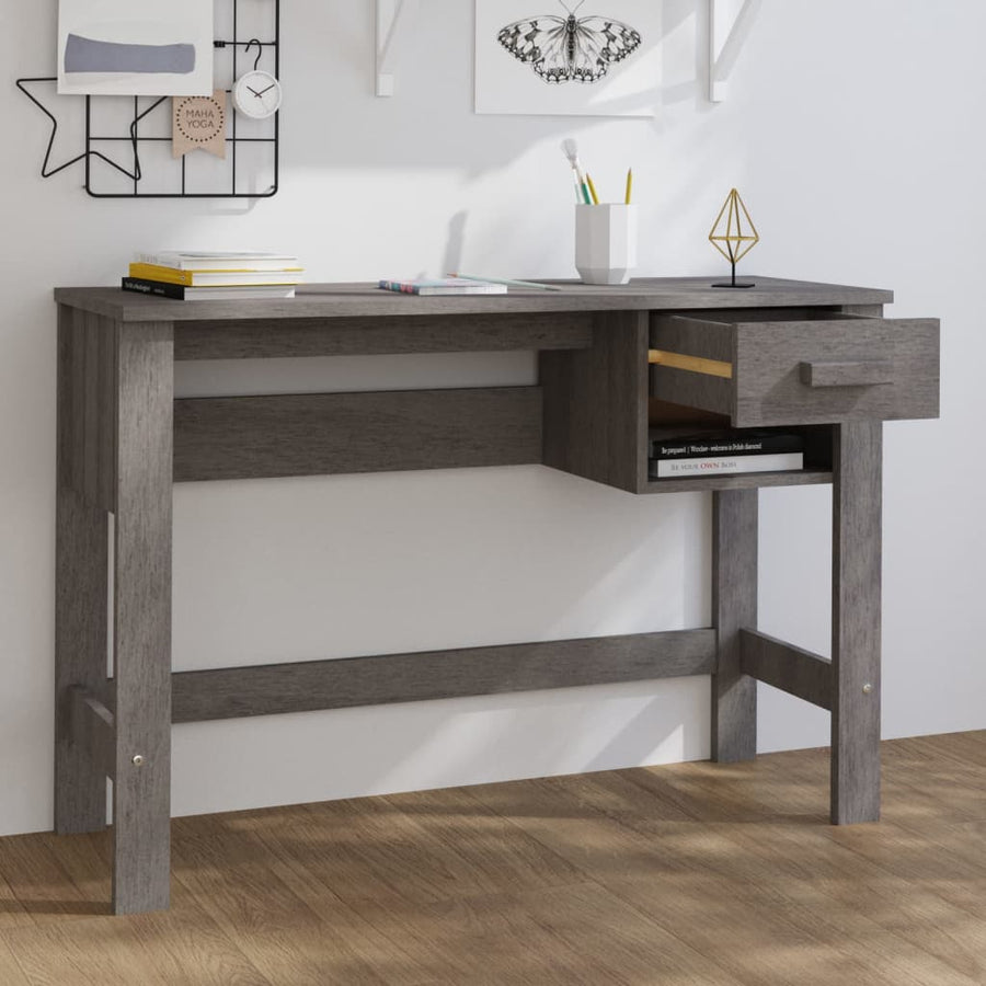 Bureau Hamar 110X40X75 Cm Massief Grenenhout Lichtgrijs