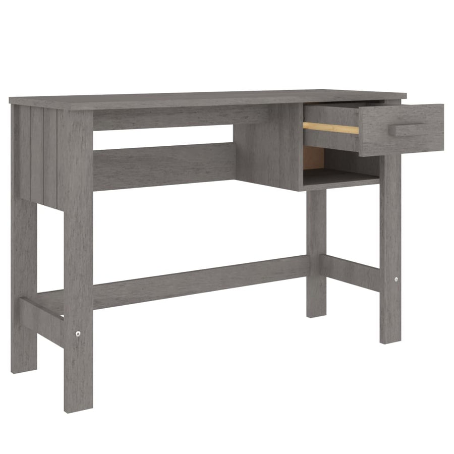 Bureau Hamar 110X40X75 Cm Massief Grenenhout Lichtgrijs