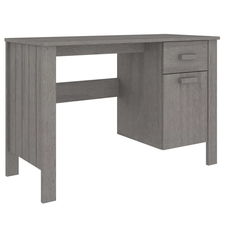 Bureau Hamar 113X50X75 Cm Massief Grenenhout Lichtgrijs