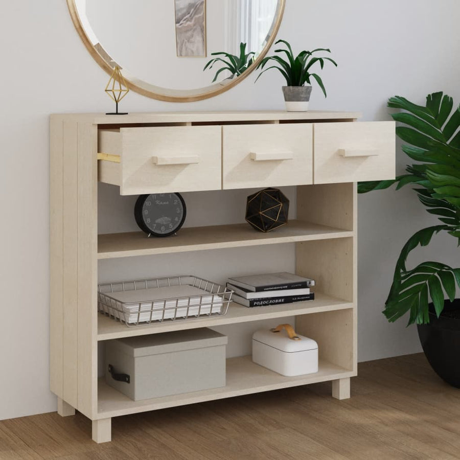 Wandtafel Hamar 90X35X90 Cm Massief Grenenhout Honingbruin