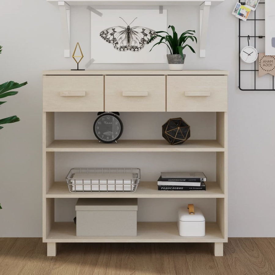 Wandtafel Hamar 90X35X90 Cm Massief Grenenhout Honingbruin
