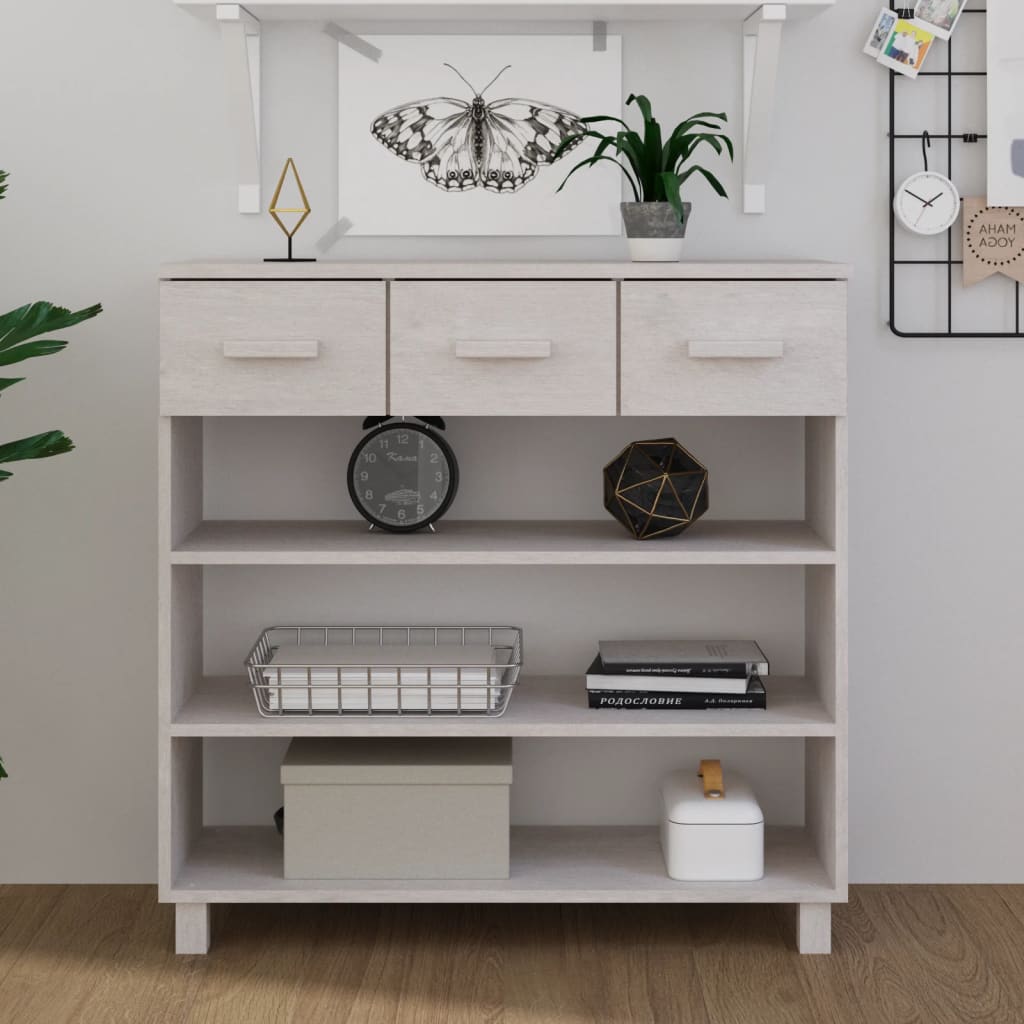 Wandtafel Hamar 90X35X90 Cm Massief Grenenhout Wit