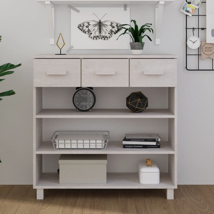 Wandtafel Hamar 90X35X90 Cm Massief Grenenhout Wit