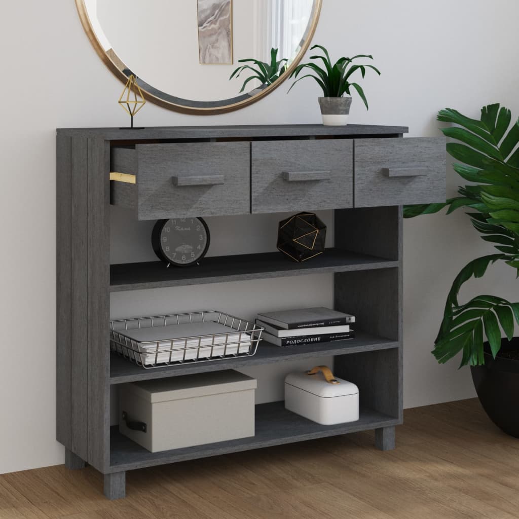 Wandtafel Hamar 90X35X90 Cm Massief Grenenhout Donkergrijs