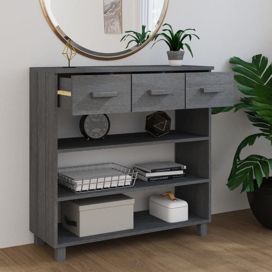 Wandtafel Hamar 90X35X90 Cm Massief Grenenhout Donkergrijs