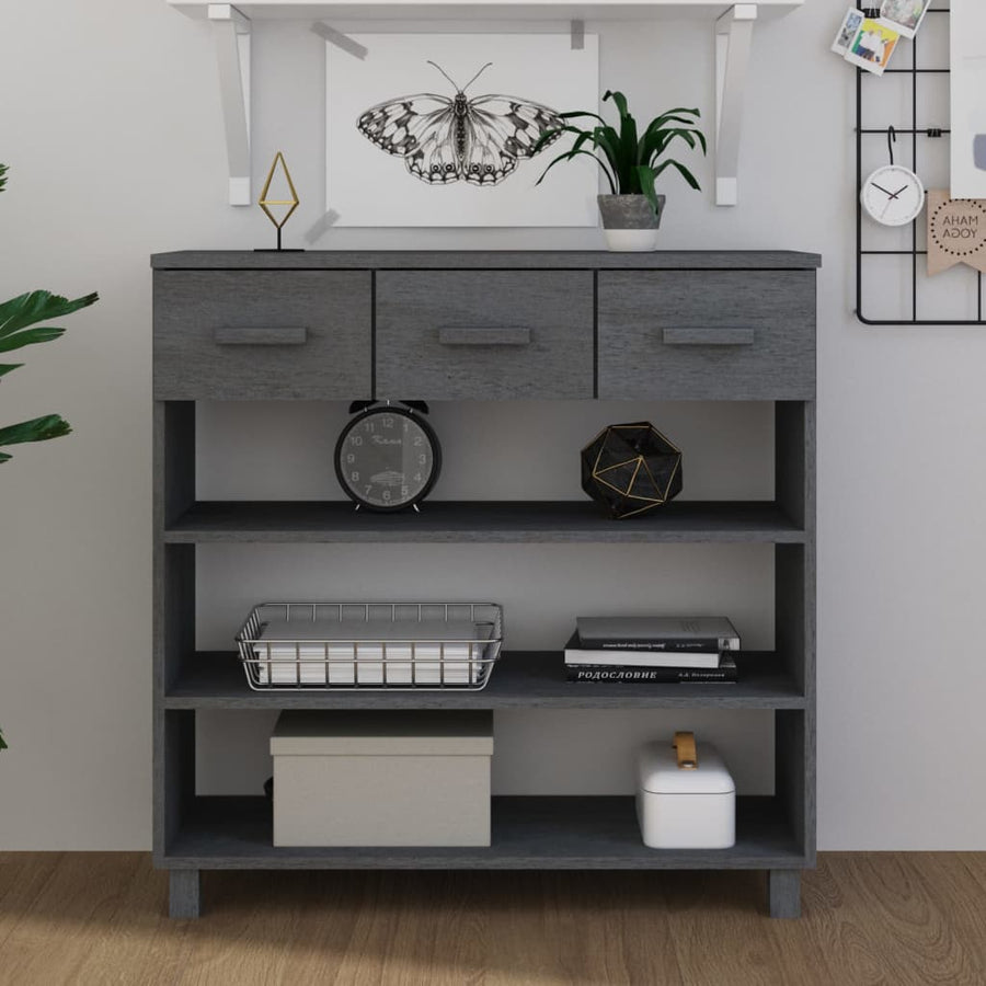Wandtafel Hamar 90X35X90 Cm Massief Grenenhout Donkergrijs