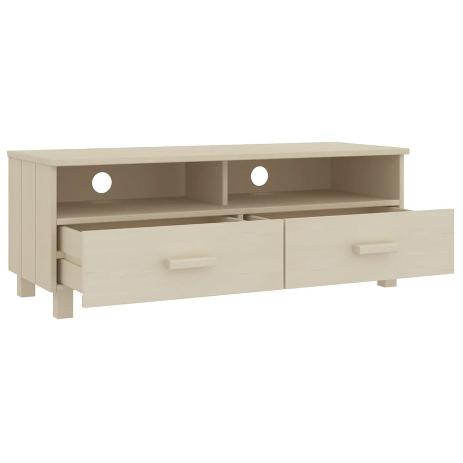 Tv-Meubel Hamar 06X40X40 Cm Massief Grenenhout Honingbruin
