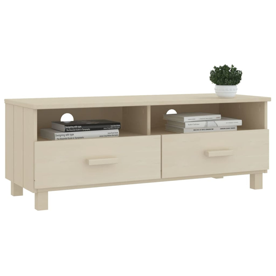 Tv-Meubel Hamar 06X40X40 Cm Massief Grenenhout Honingbruin