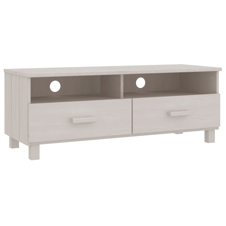 Tv-Meubel Hamar 06X40X40 Cm Massief Grenenhout Wit