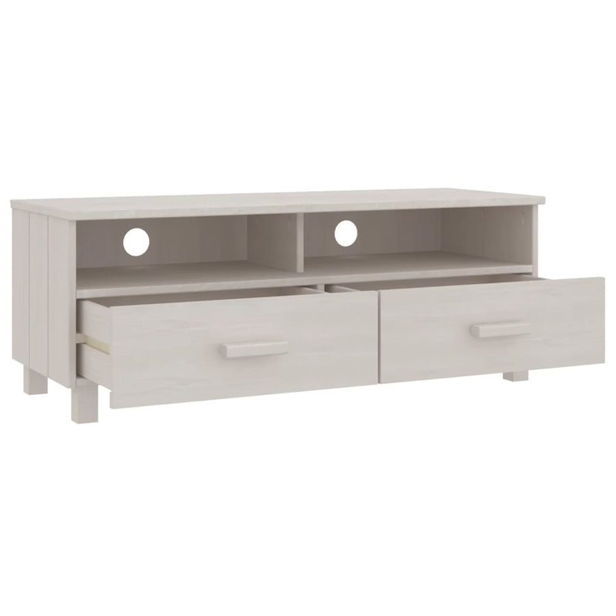 Tv-Meubel Hamar 06X40X40 Cm Massief Grenenhout Wit
