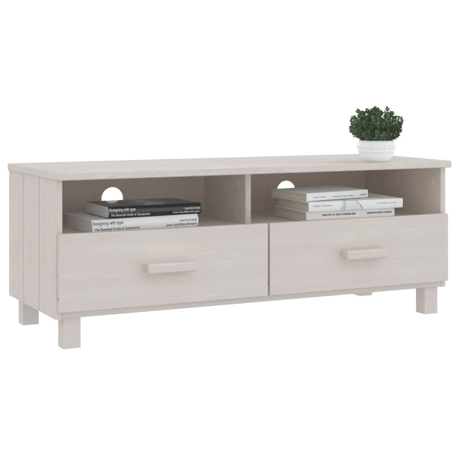 Tv-Meubel Hamar 06X40X40 Cm Massief Grenenhout Wit