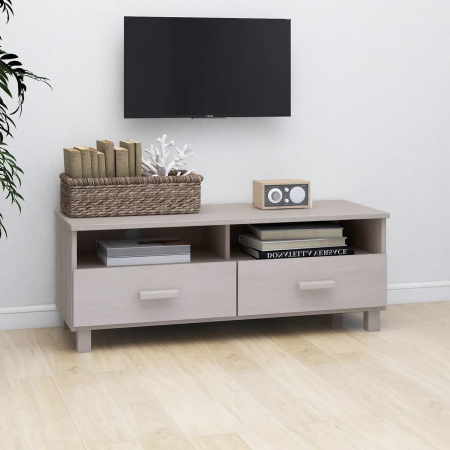 Tv-Meubel Hamar 06X40X40 Cm Massief Grenenhout Wit