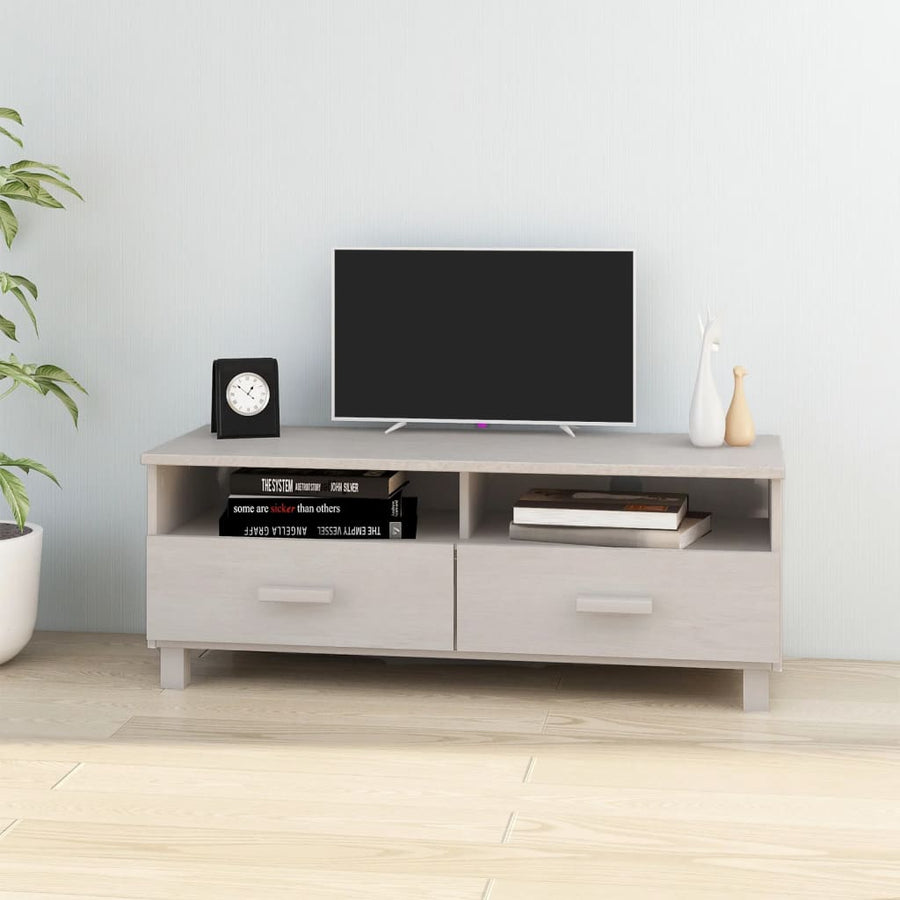 Tv-Meubel Hamar 06X40X40 Cm Massief Grenenhout Wit