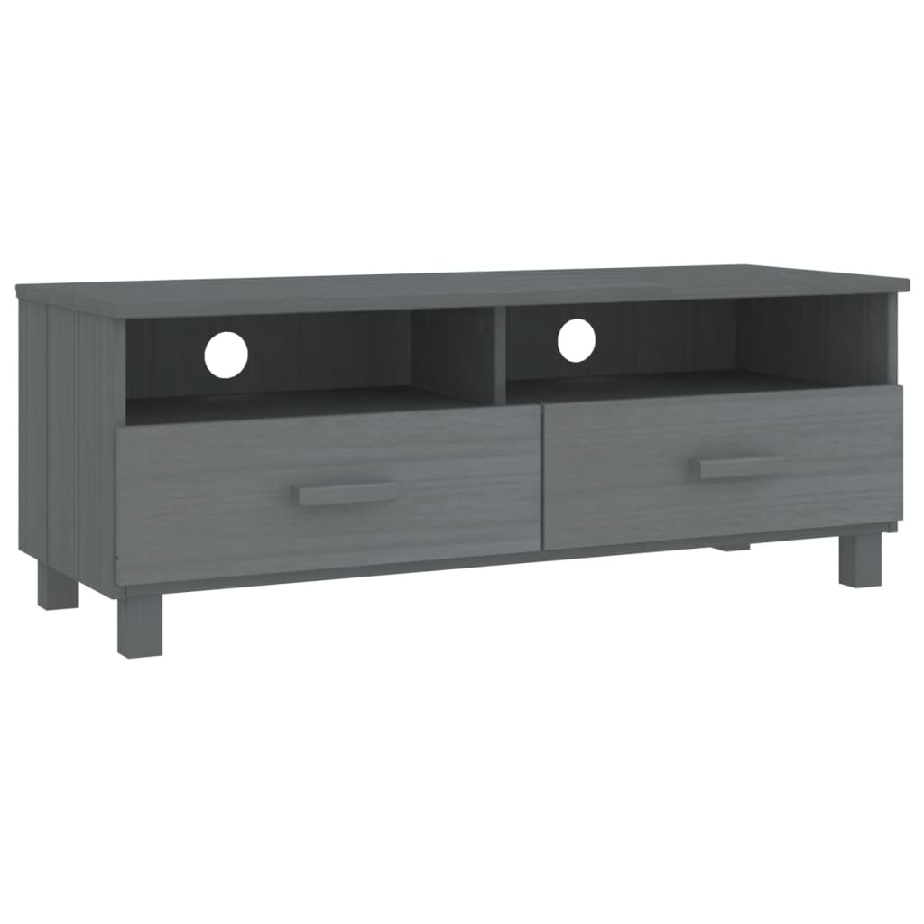 Tv-Meubel Hamar 06X40X40 Cm Massief Grenenhout Donkergrijs