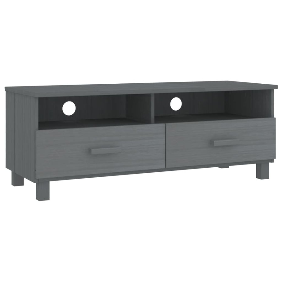 Tv-Meubel Hamar 06X40X40 Cm Massief Grenenhout Donkergrijs