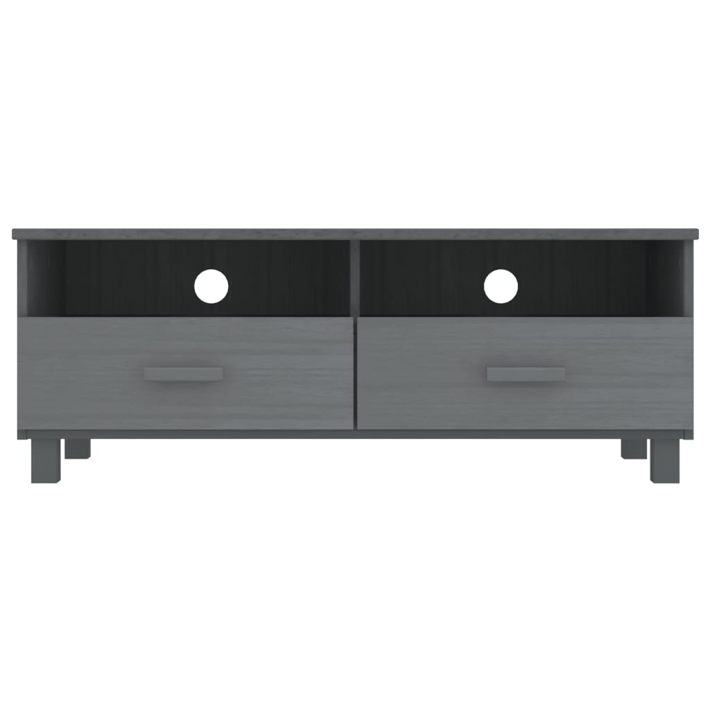 Tv-Meubel Hamar 06X40X40 Cm Massief Grenenhout Donkergrijs