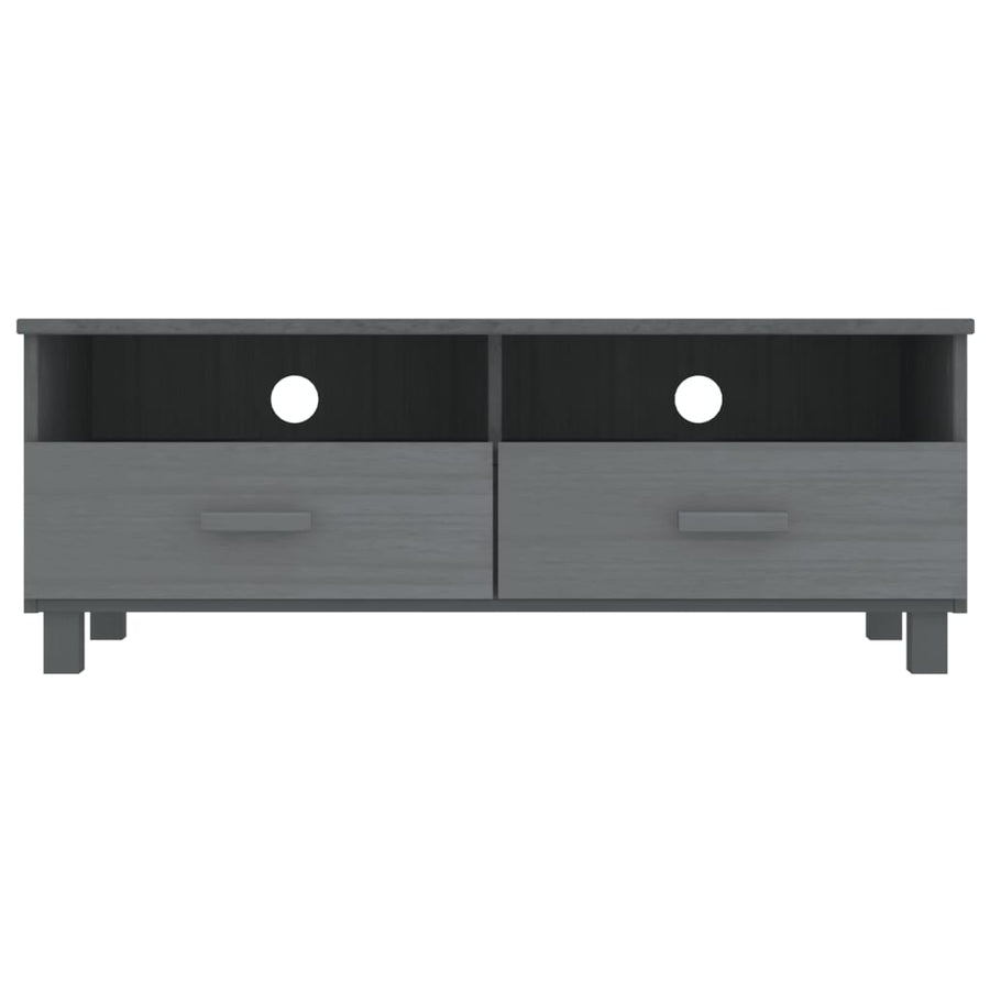 Tv-Meubel Hamar 06X40X40 Cm Massief Grenenhout Donkergrijs