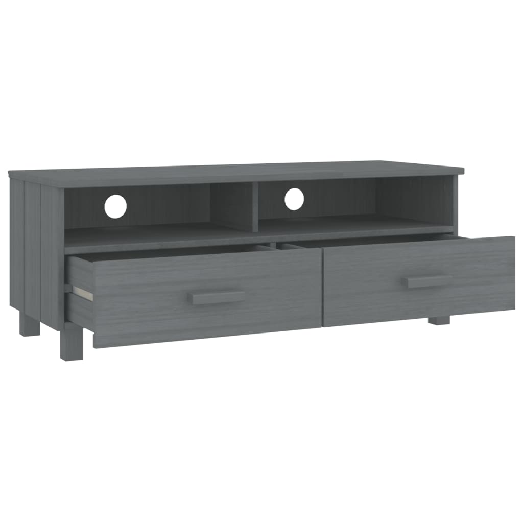 Tv-Meubel Hamar 06X40X40 Cm Massief Grenenhout Donkergrijs