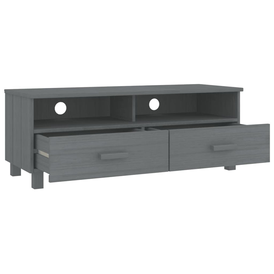 Tv-Meubel Hamar 06X40X40 Cm Massief Grenenhout Donkergrijs