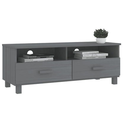 Tv-Meubel Hamar 06X40X40 Cm Massief Grenenhout Donkergrijs