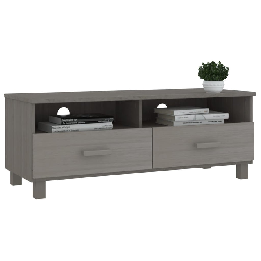 Tv-Meubel Hamar 06X40X40 Cm Massief Grenenhout Lichtgrijs